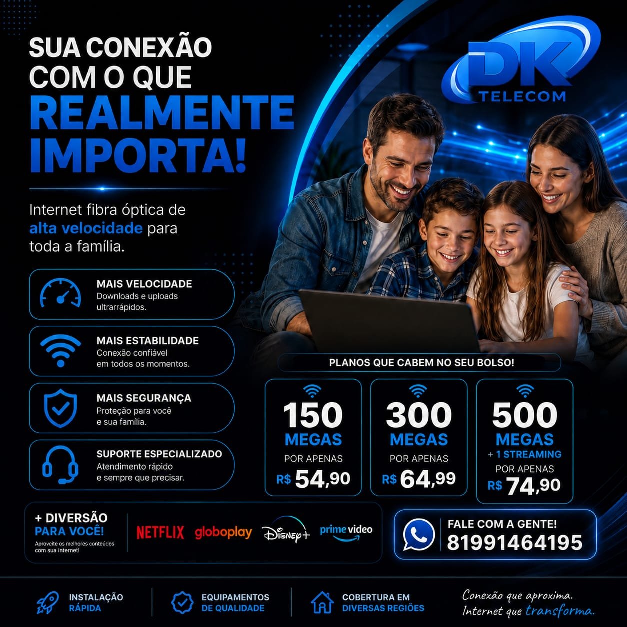 Banner promocional dos planos DK Telecom